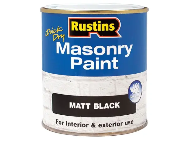 Rustins Cat Masonry Kering Cepat Hitam Matt 500ml
