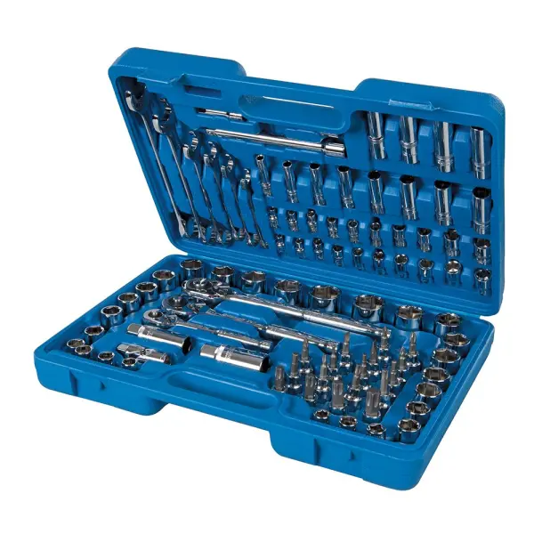 Silverline Mechanics Tool Set 90-Piece, Chrome Vanadium